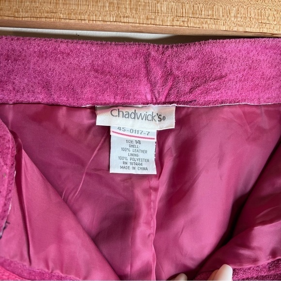 Chadwick’s Pink Suede Leather Pants Size 14 - Picture 6 of 10